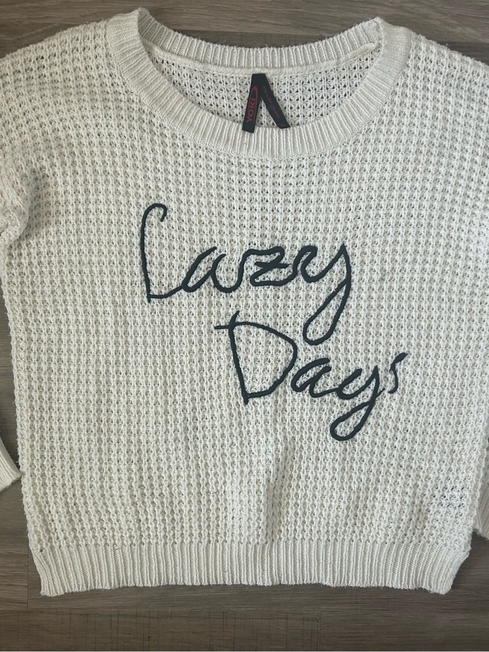 Cream "Lazy Days" Knit Sweater - Women's Cozy Pullover